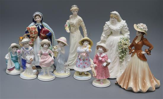 Ten Coalport figures tallest 24cm